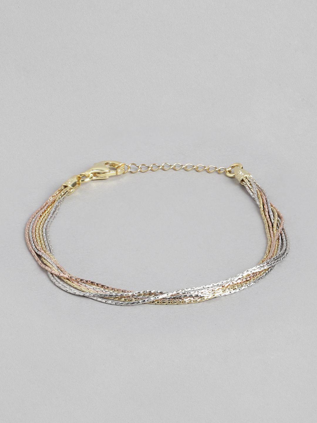 zavya women 925 pure silver rose gold-plated multistrand bracelet