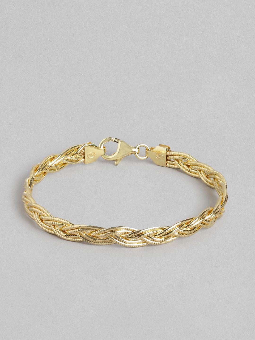 zavya women 925 pure sterling silver gold-plated multistrand bracelet