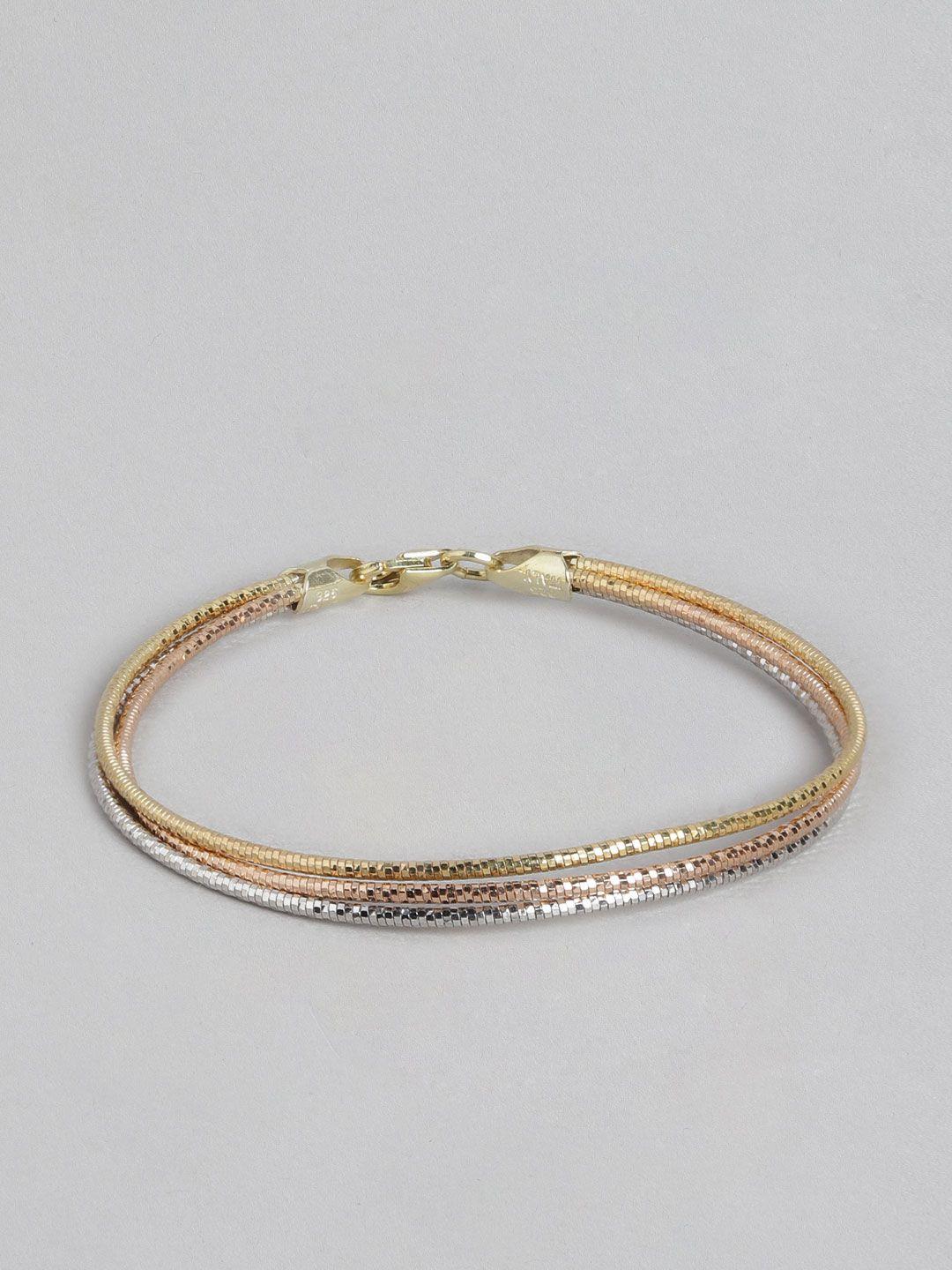 zavya women 925 pure sterling silver rose gold-plated multistrand bracelet