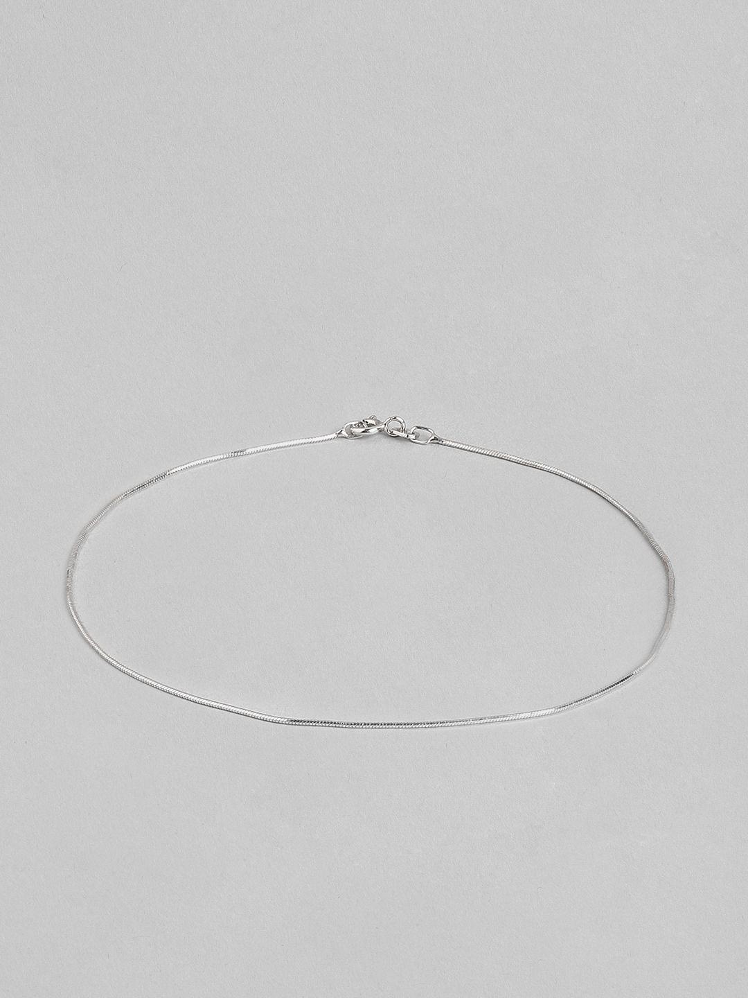 zavya women rhodium-plated 925 sterling silver anklet