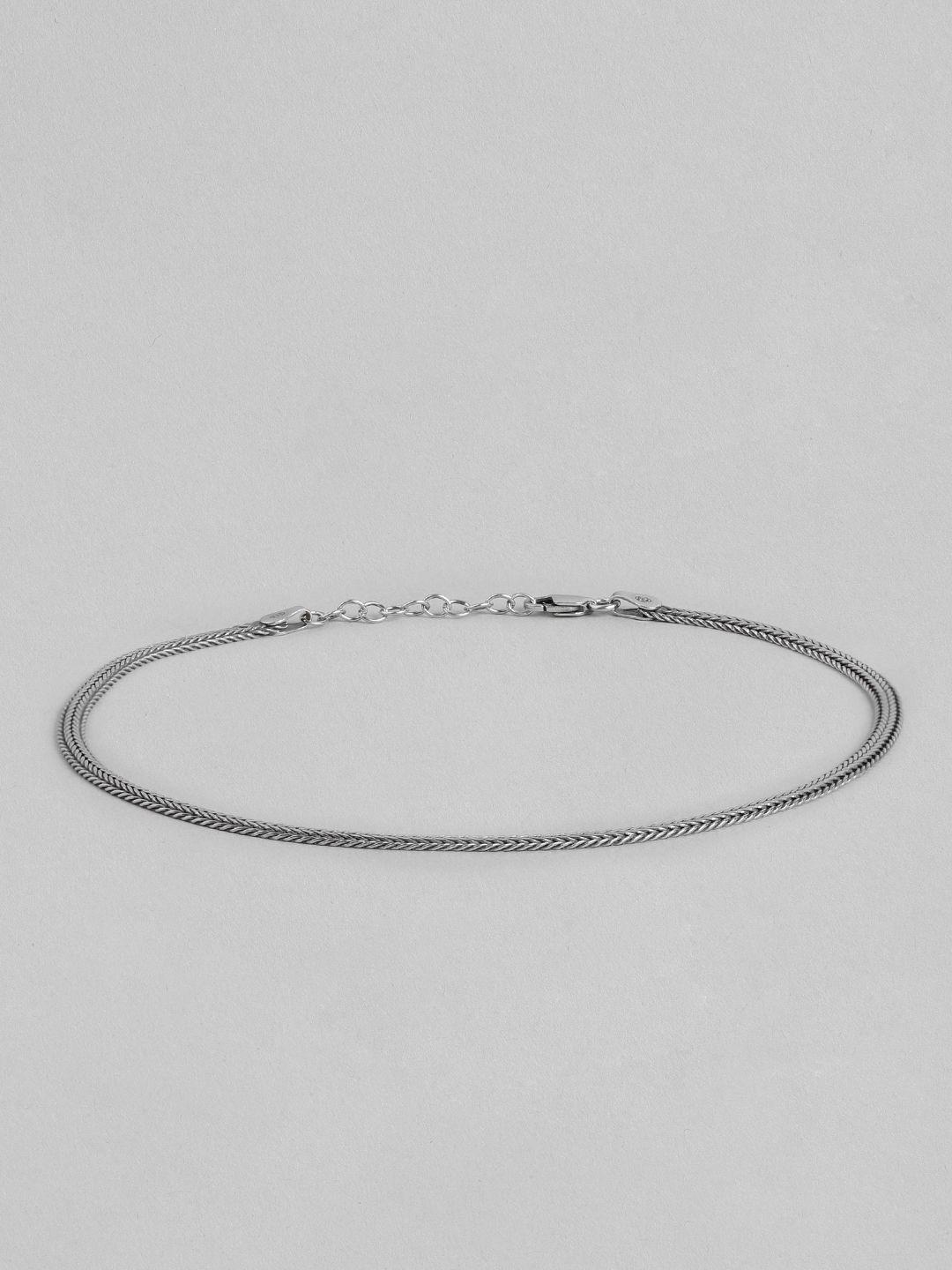 zavya women rhodium-plated sterling silver anklet