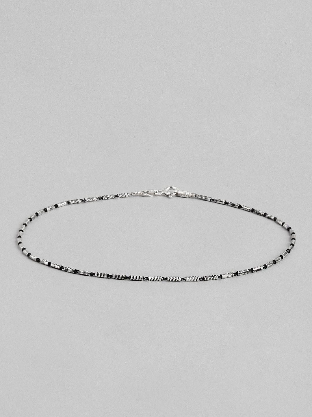 zavya women rhodium-plated sterling silver anklet