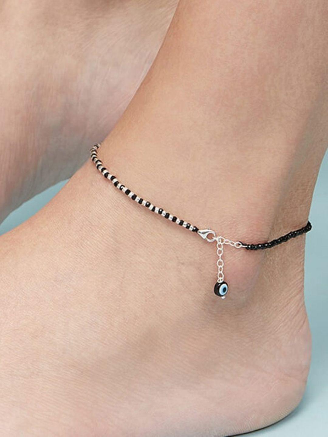 zavya women rose gold braided and twisted 925 sterling silver anklet