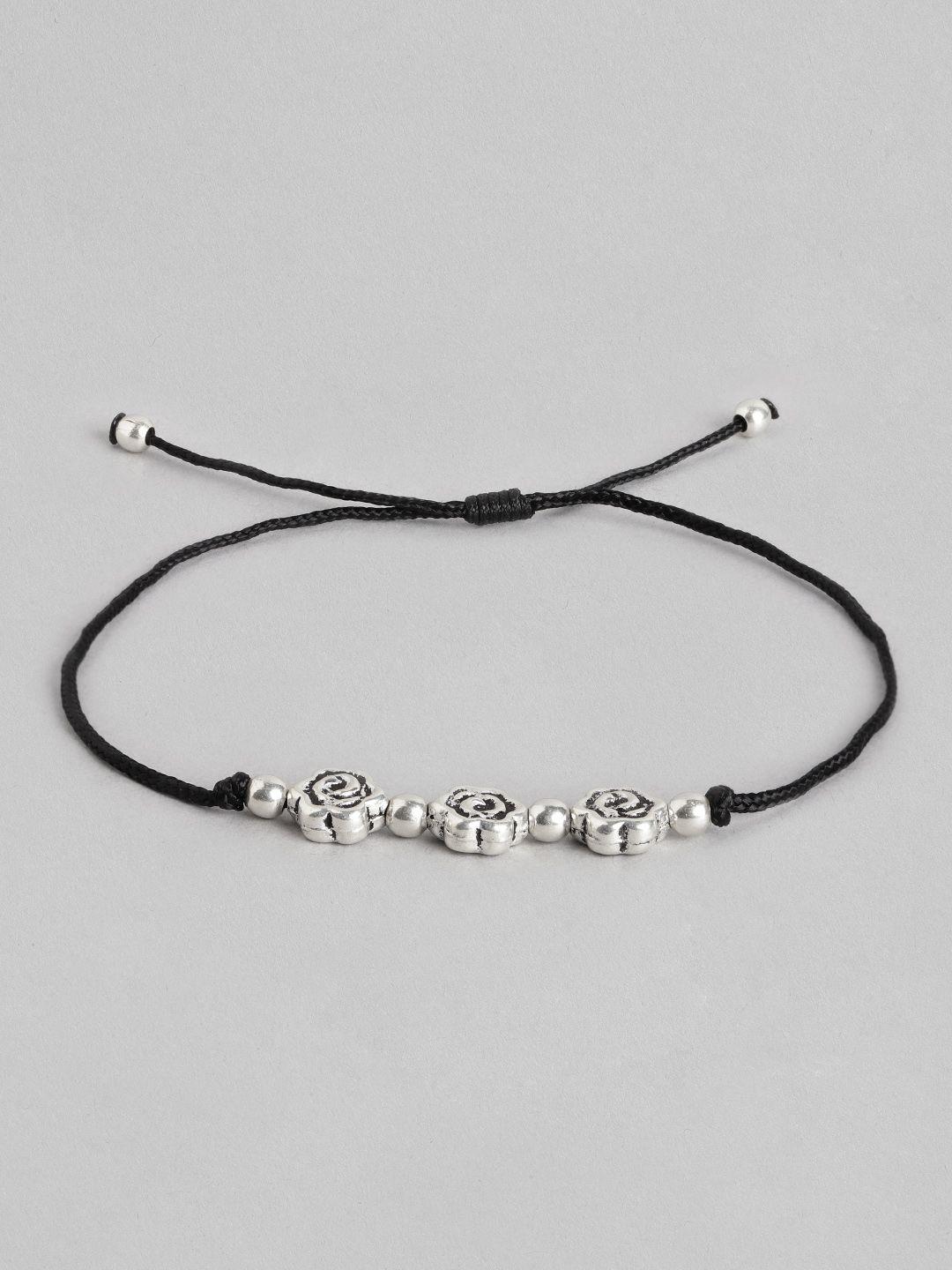 zavya women silver-toned rhodium-plated anklet