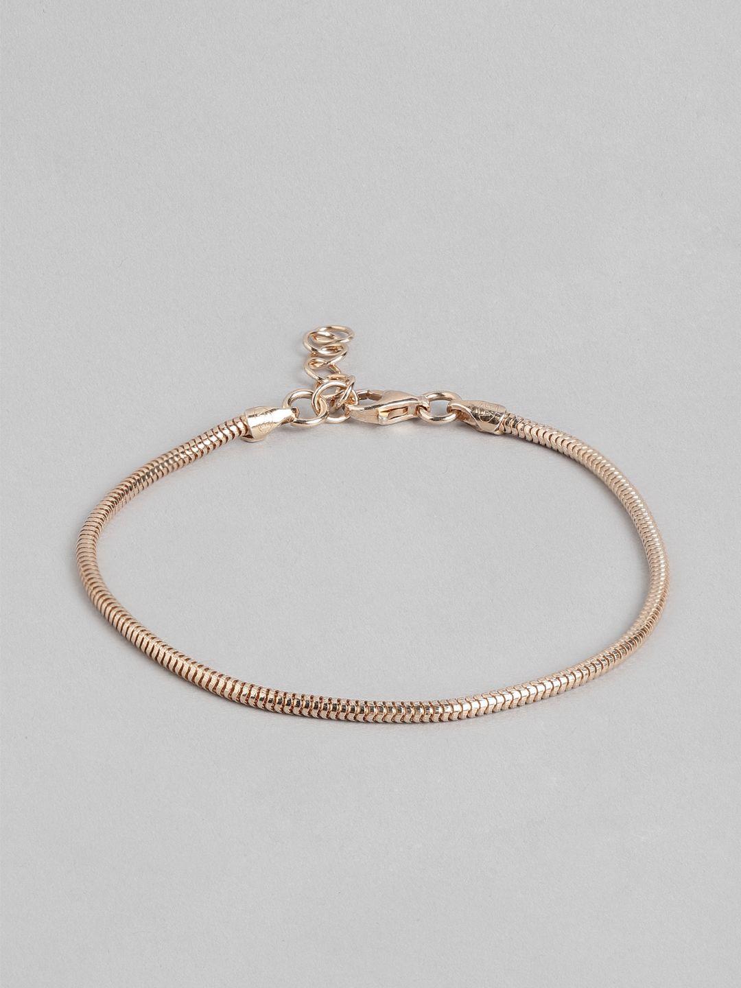 zavya women sterling silver rose gold-plated wraparound bracelet