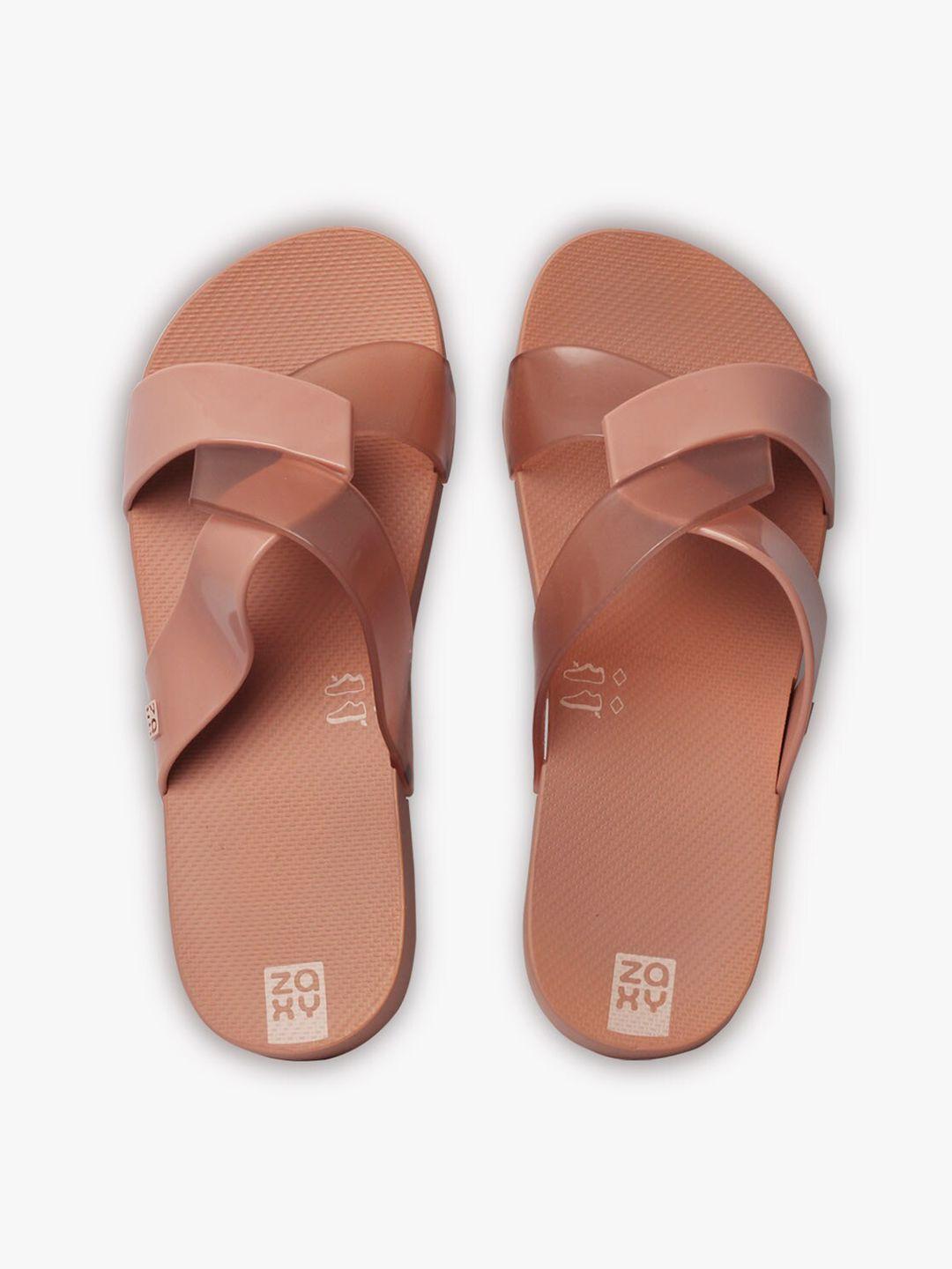 zaxy women nude-coloured flip flops