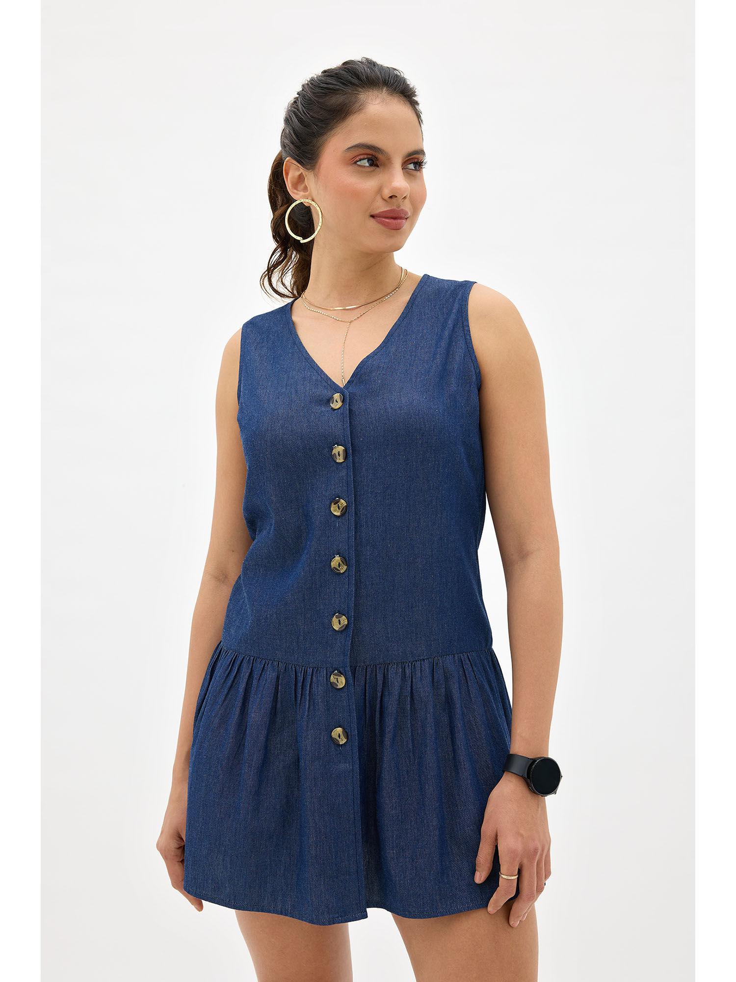 zayna breathable denim cotton dress