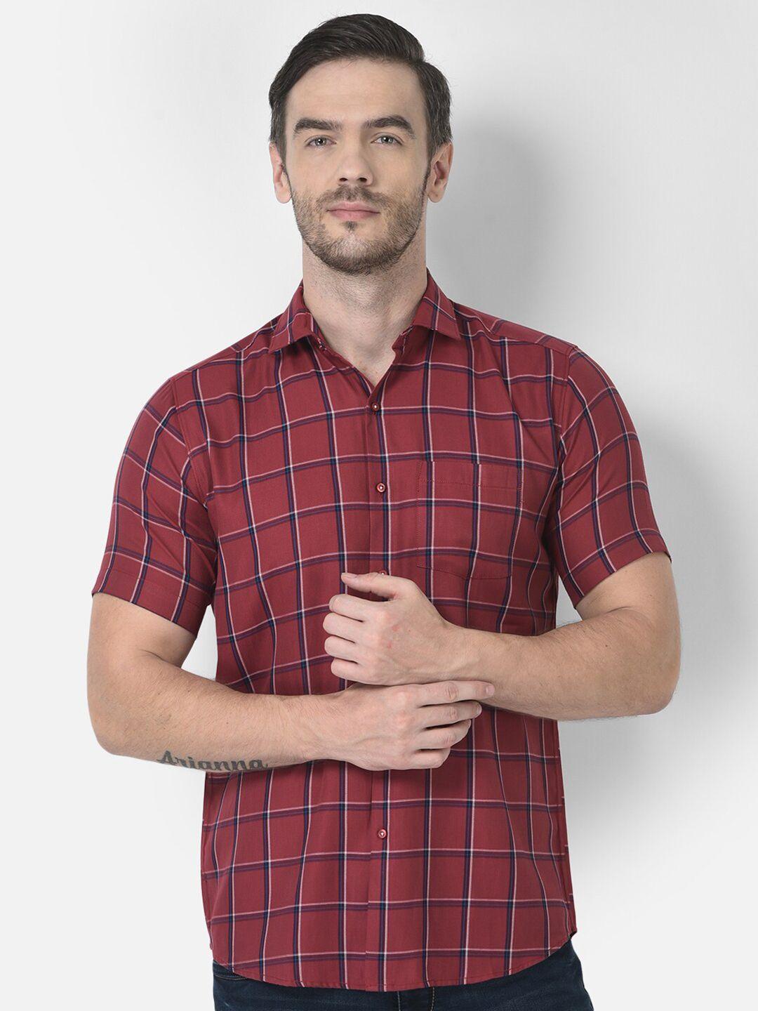 zeal men standard tartan checked pure cotton casual shirt