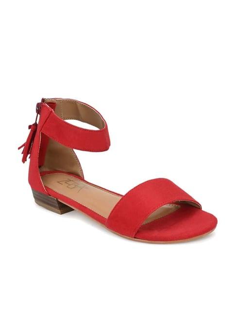 zebba women's brie red ankle strap sandals