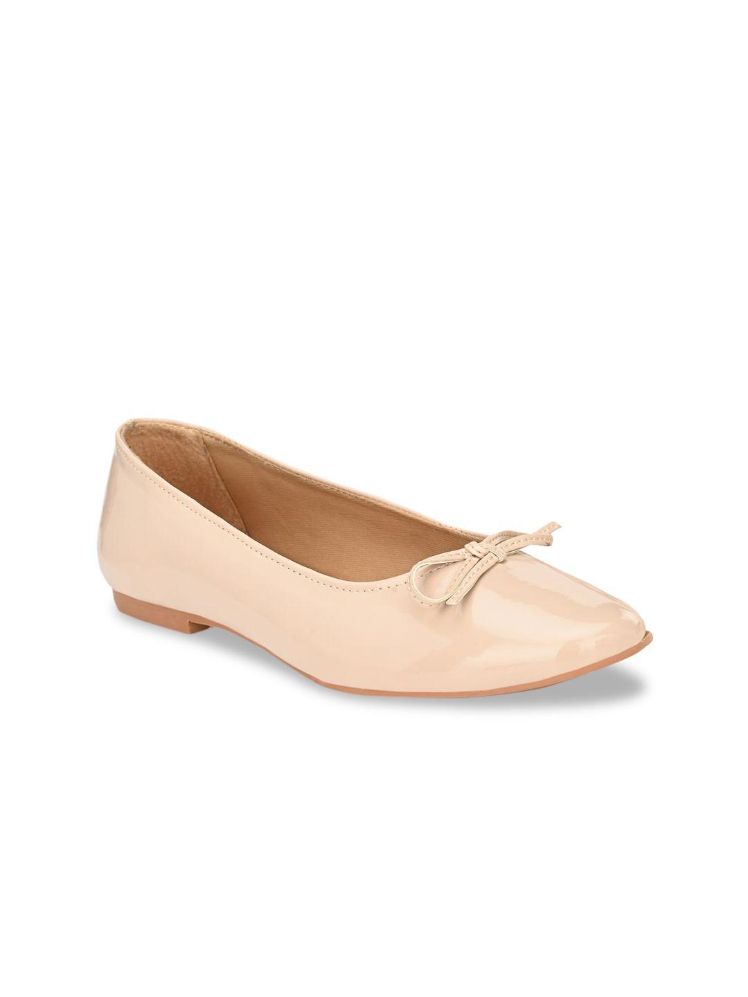 zebba women nude-coloured bow detail ballerinas