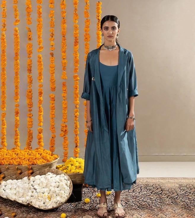 zebein india aegean blue bahaar tara dress