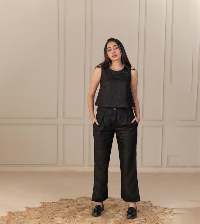 zebein india black into the light kylie linen top