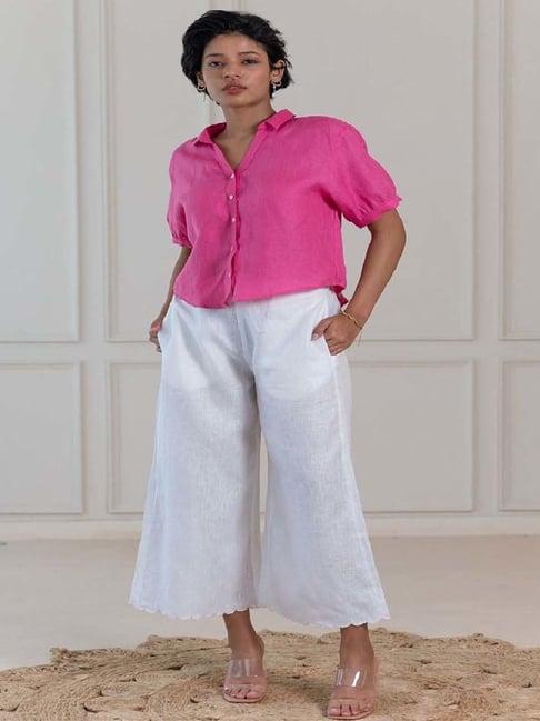 zebein india pink into the light sunshine linen shirt