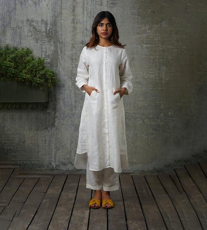 zebein india white monsoon playlist olivia linen kurta