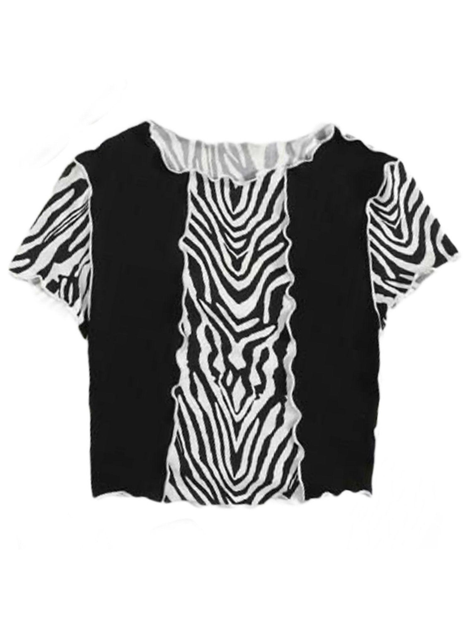 zebra crop top for womens