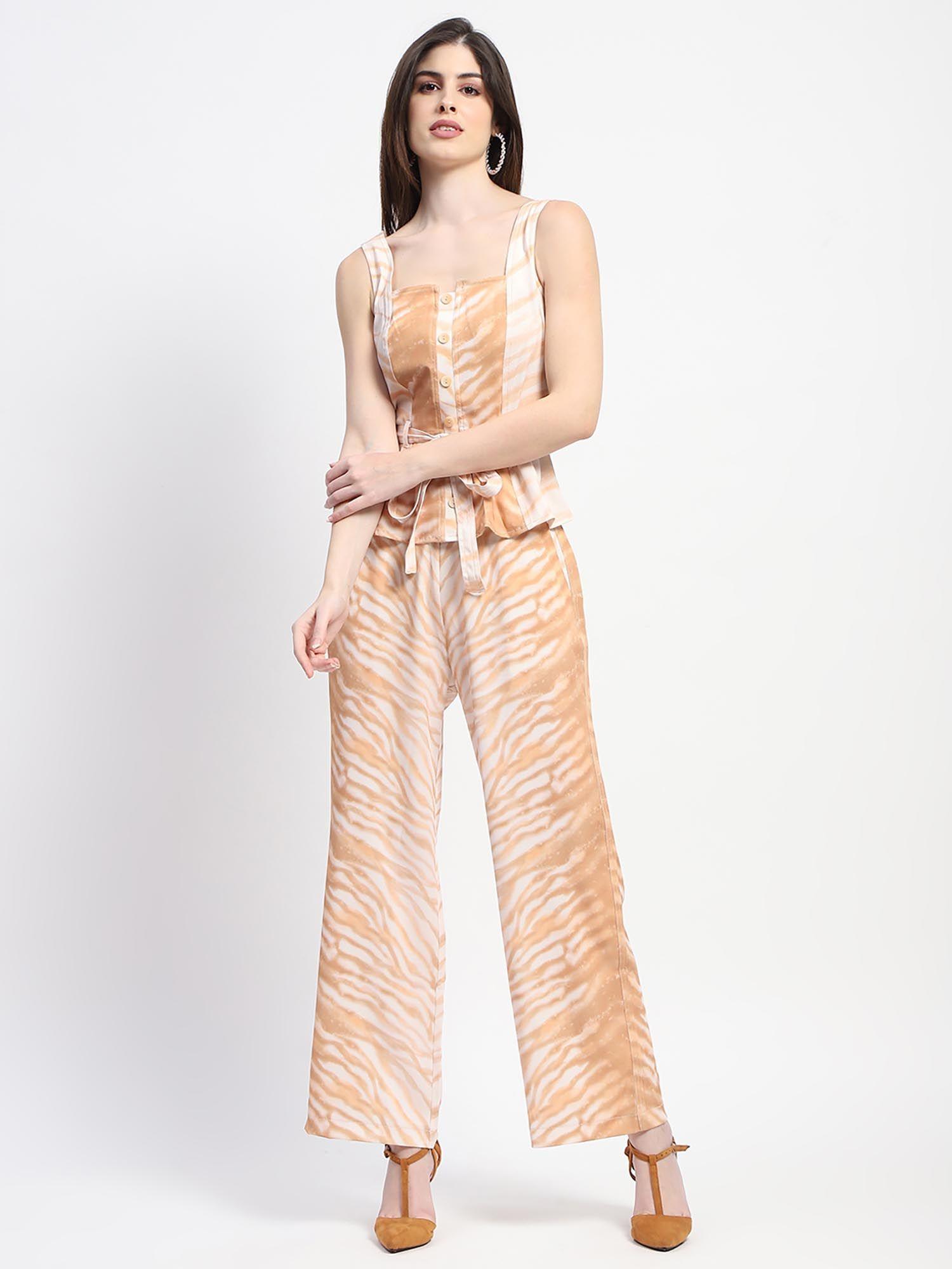 zebra print tan co-ord (set of 2)