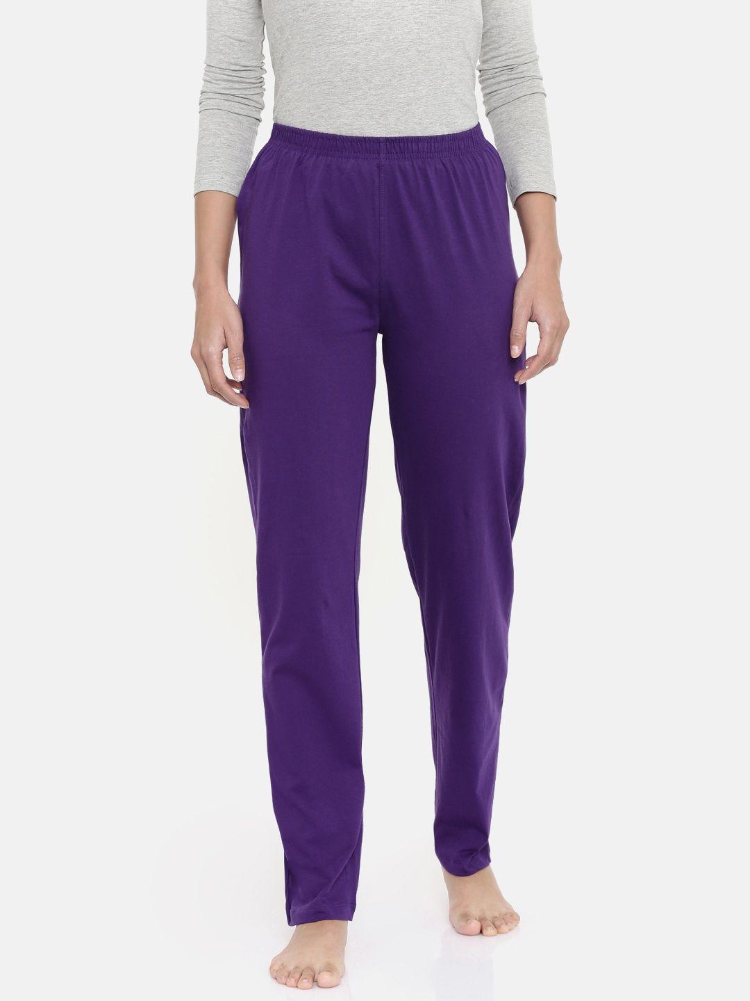 zebu women purple solid lounge pants 299_1zw_ppp_pln_pur_xl