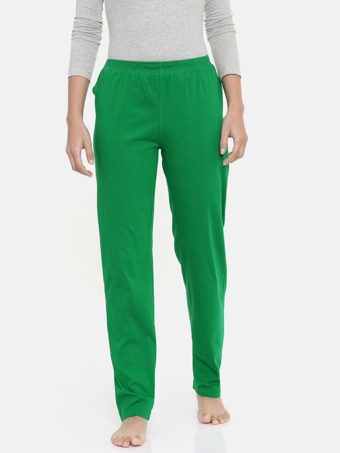 zebu women green solid lounge pants 299_1zw_ppp_pln_bgn_xl