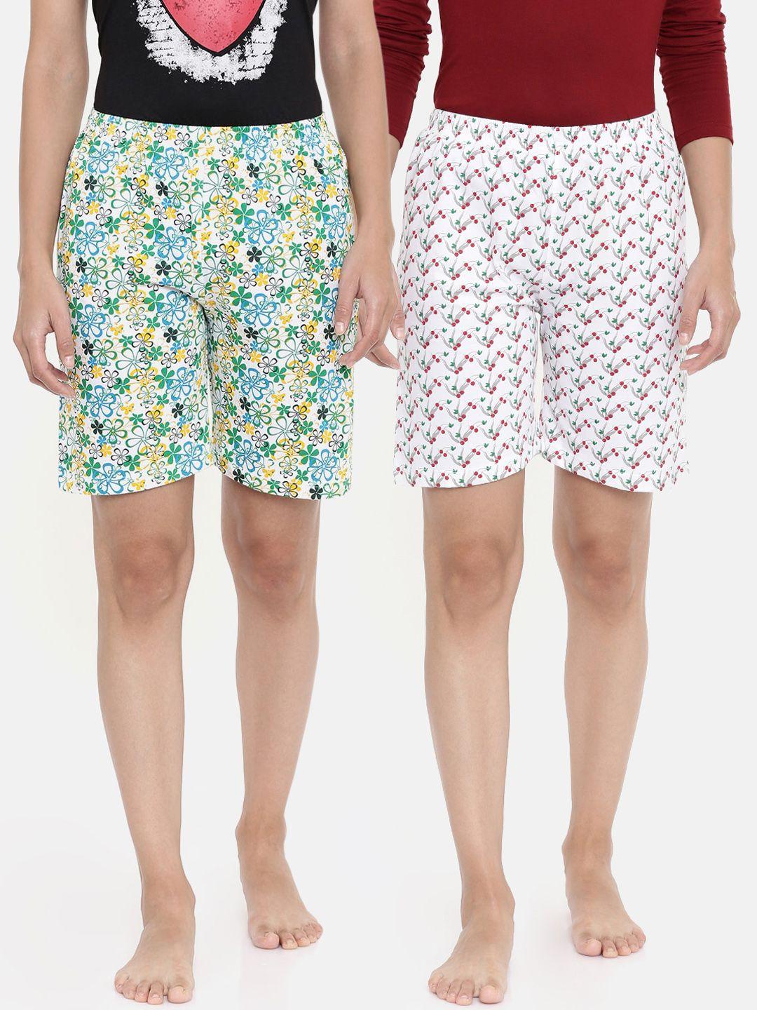 zebu women pack of 2 printed lounge shorts