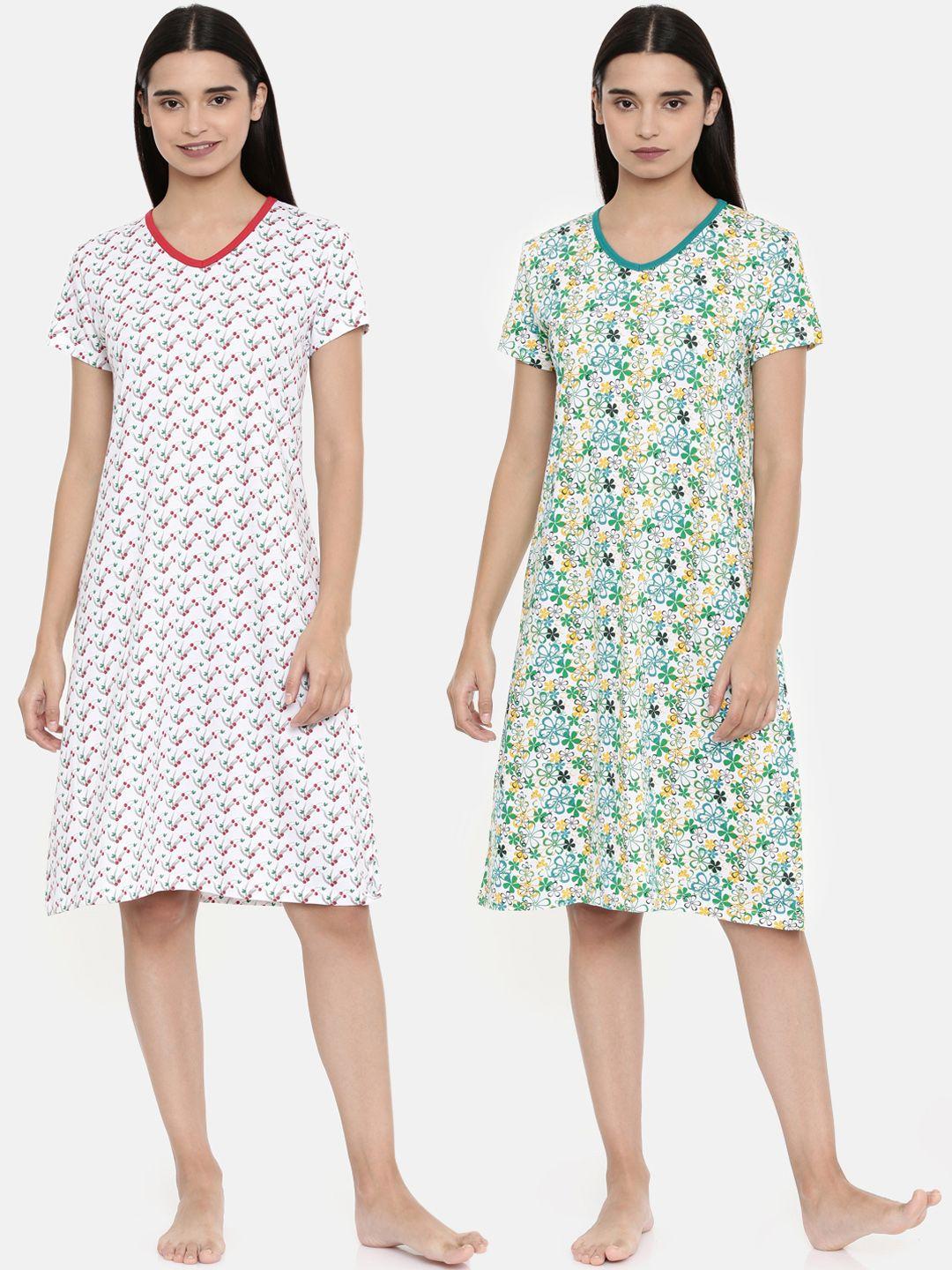 zebu women pack of 2 printed nightdress