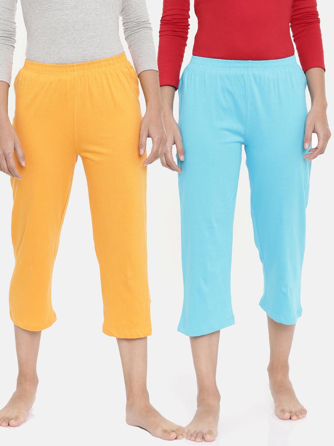 zebu women pack of 2 solid lounge pants