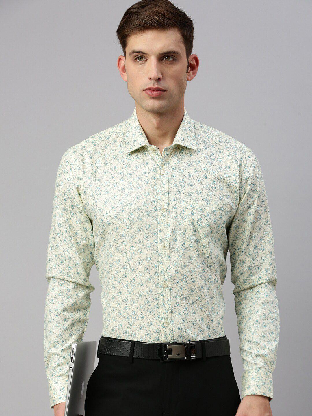 zedd floral printed cotton formal shirt