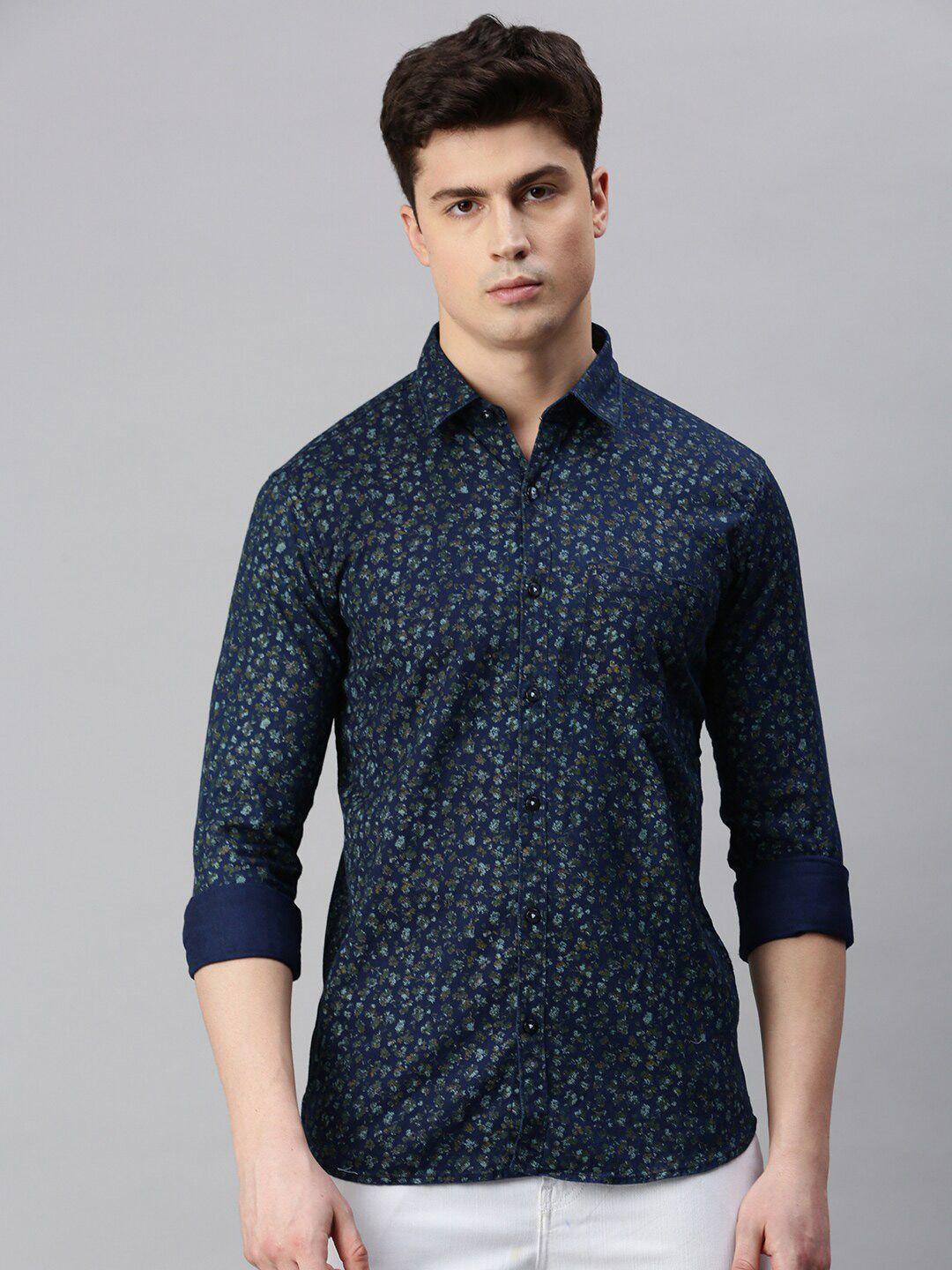 zedd men maroon floral opaque printed casual shirt