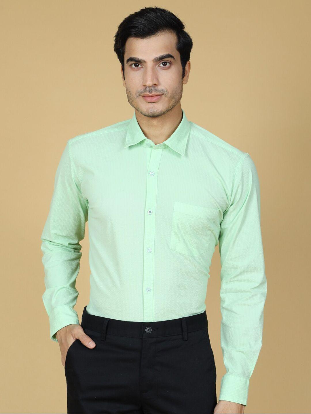 zedd self design textured cotton formal shirt