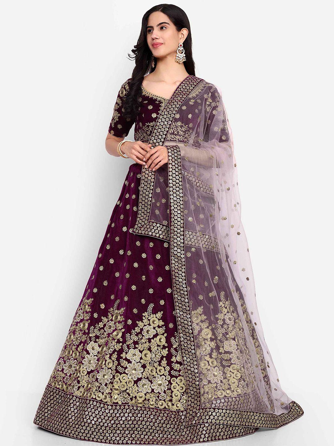 zeel clothing embroidered kalamkari semi-stitched lehenga & unstitched blouse with dupatta