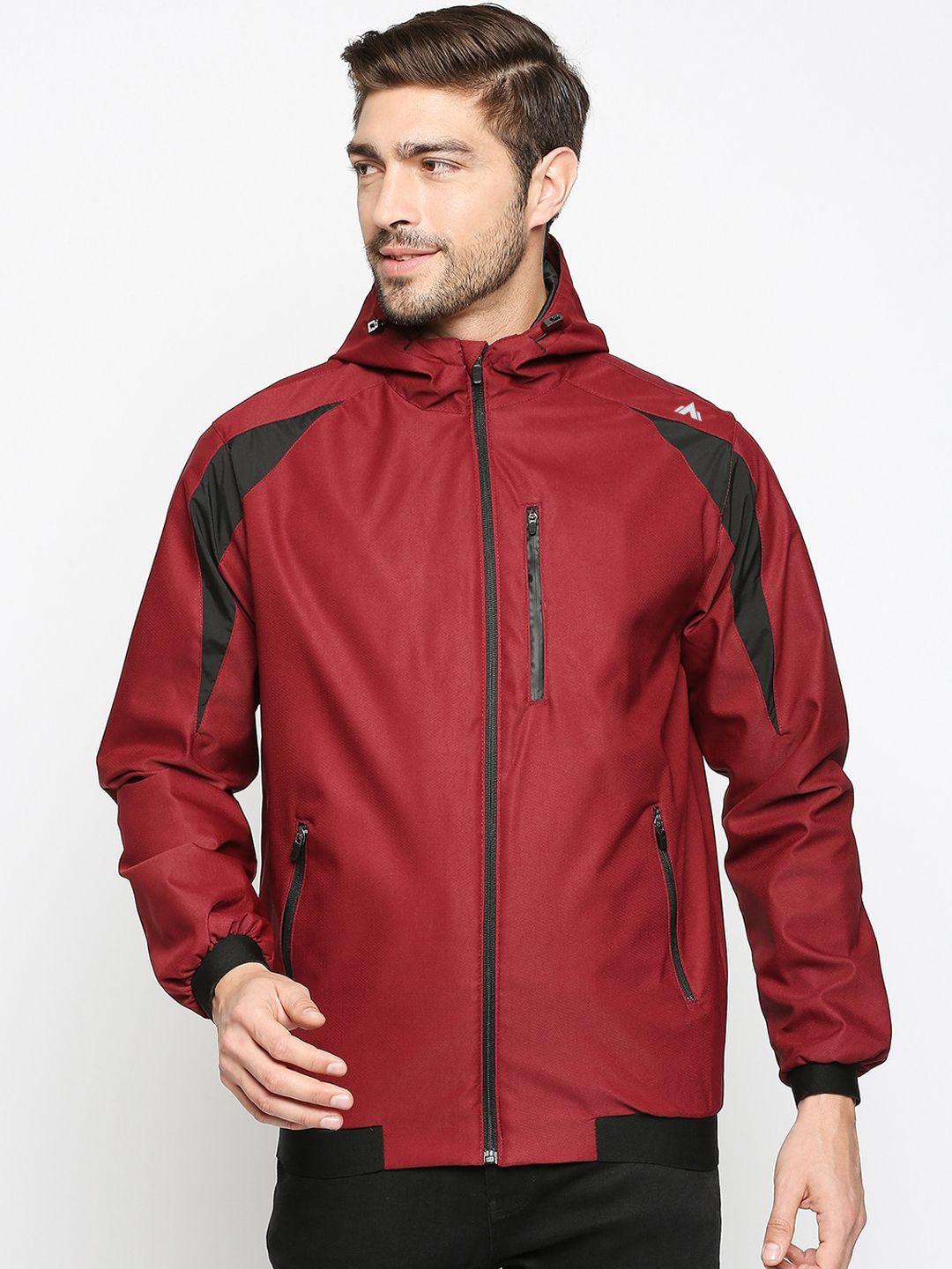 zeel men maroon windcheater and water resistant bomber jacket