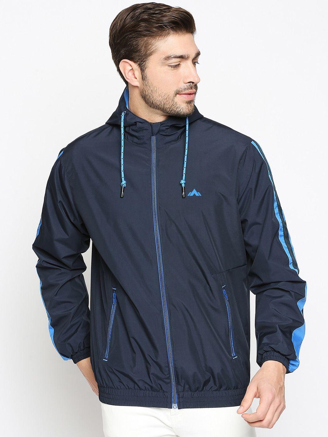 zeel men navy blue windcheater and water resistant sporty jacket