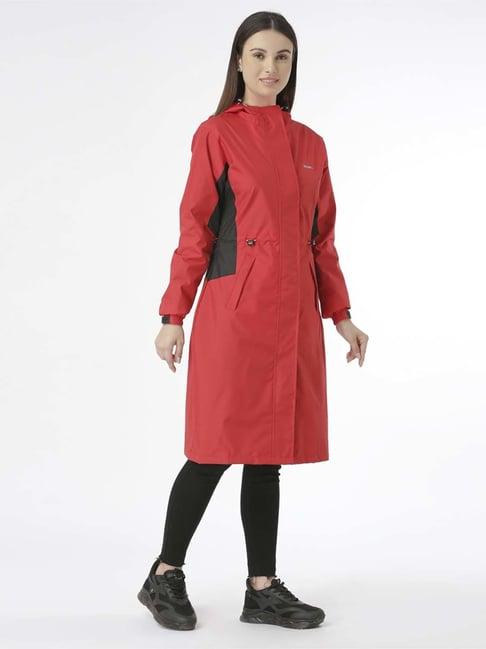 zeel red regular fit rain jacket