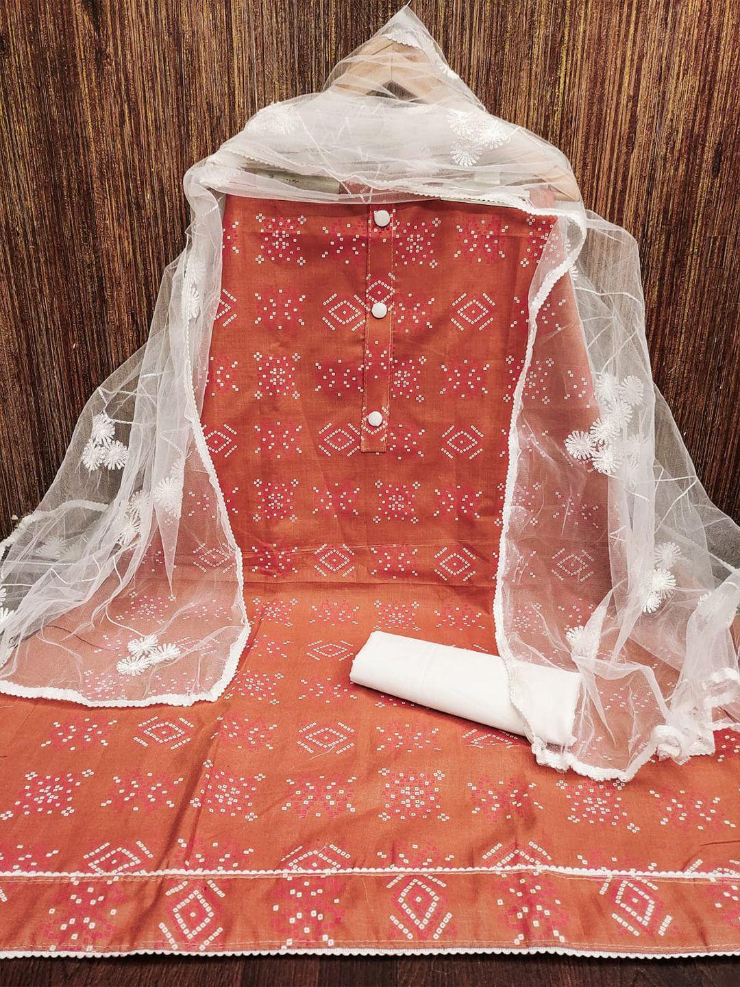 zeepkart bandhani printed unstitched dress material