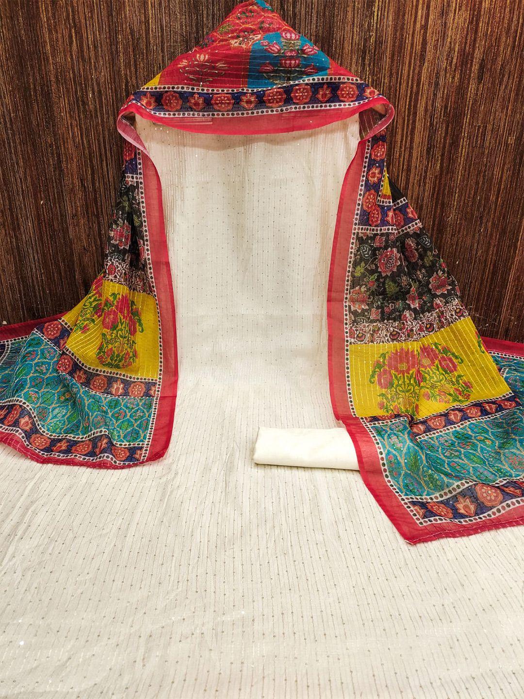 zeepkart ethnic motifs woven design unstitched dress material