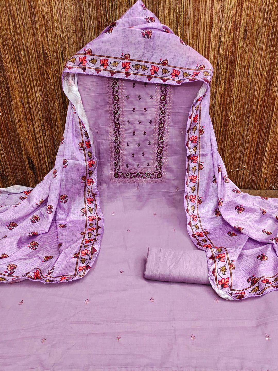 zeepkart floral embroidered sequinned unstitched dress material