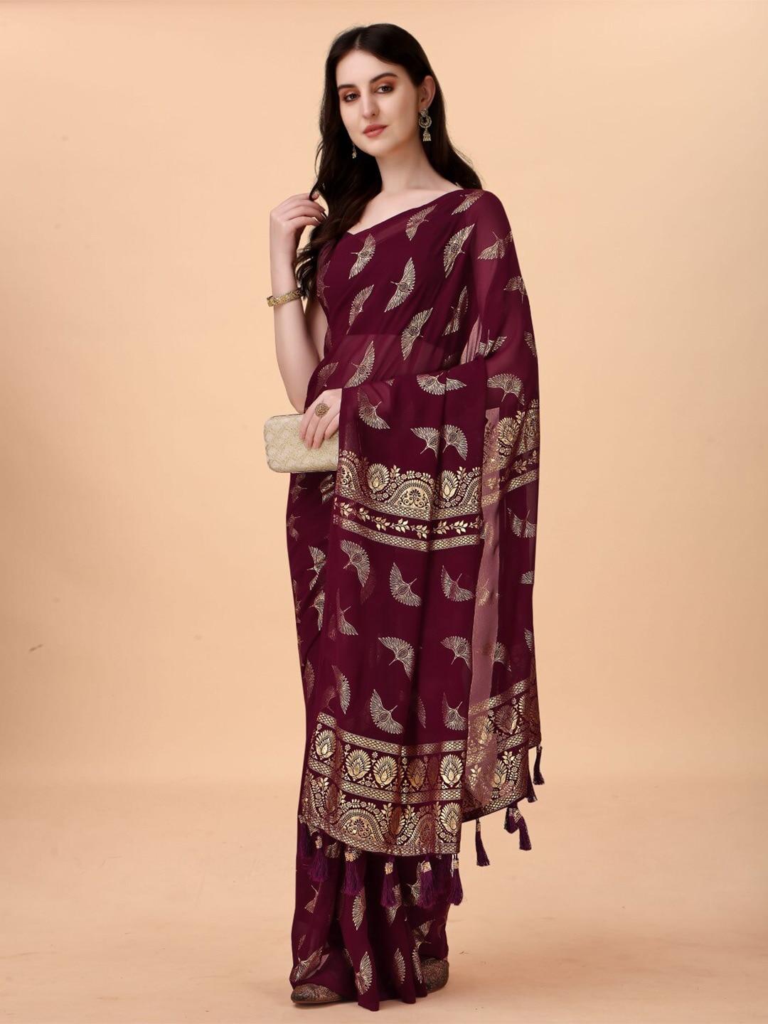 zeepkart floral printed saree