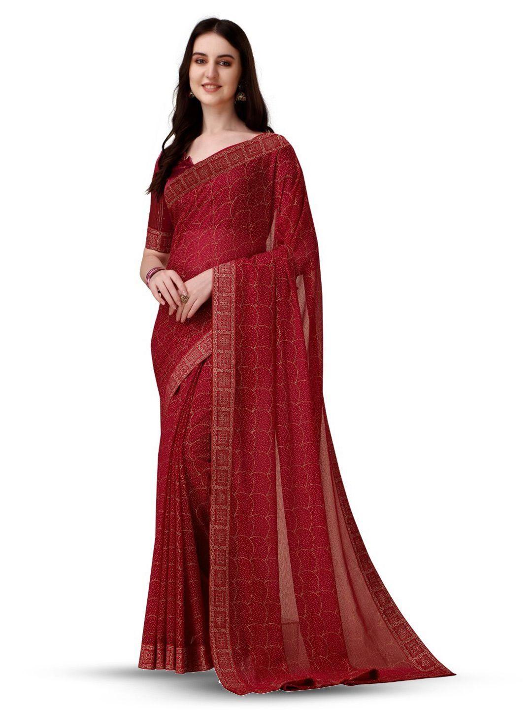 zeepkart geometric printed woven design zari saree