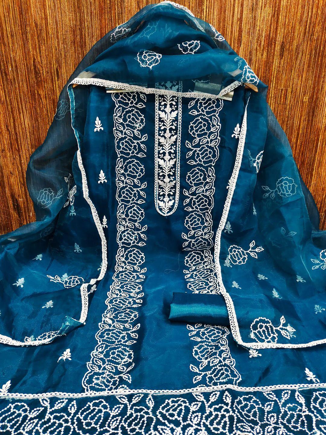 zeepkart organza unstitched dress material