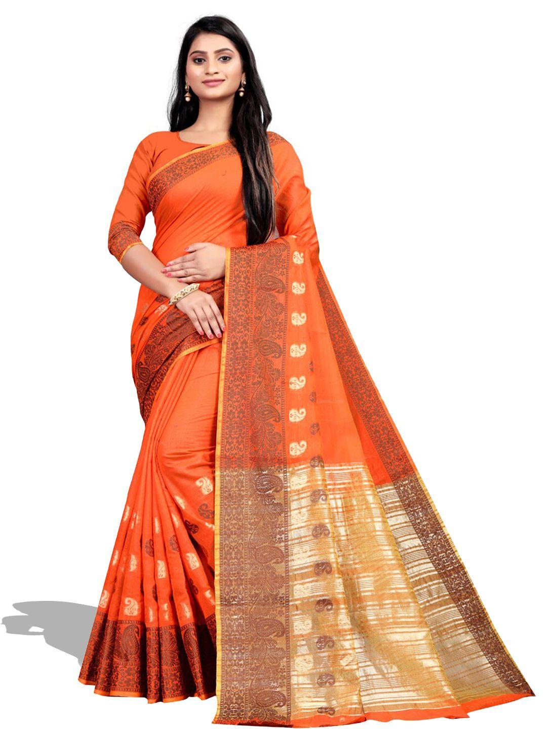 zeepkart paisley woven design zari kanjeevaram saree