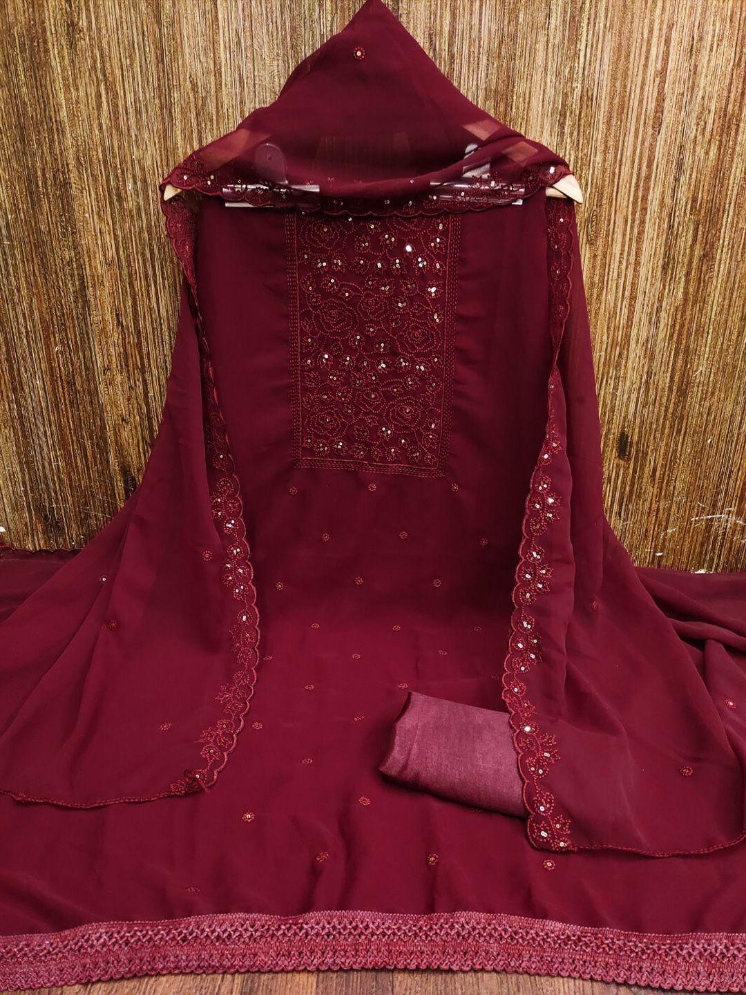 zeepkart red unstitched dress material