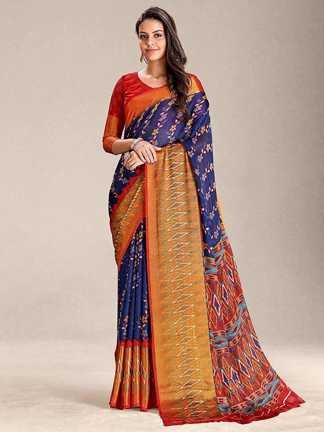 zeepkart  floral printed woven design saree