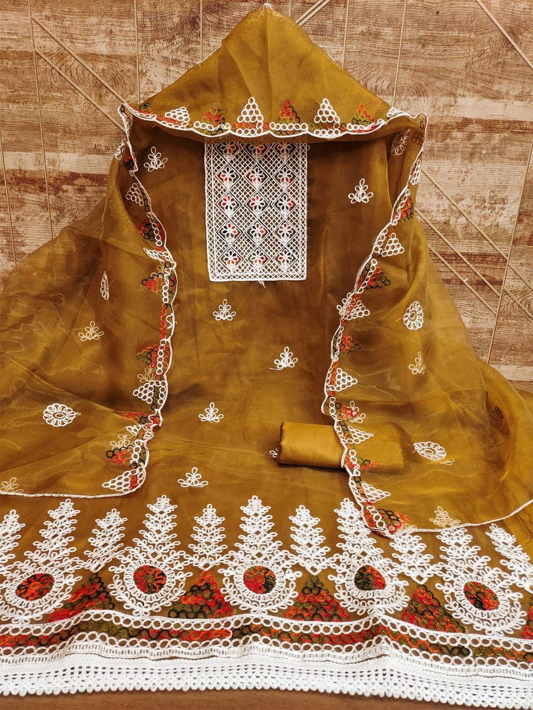zeepkart floral embroidered organza dress material