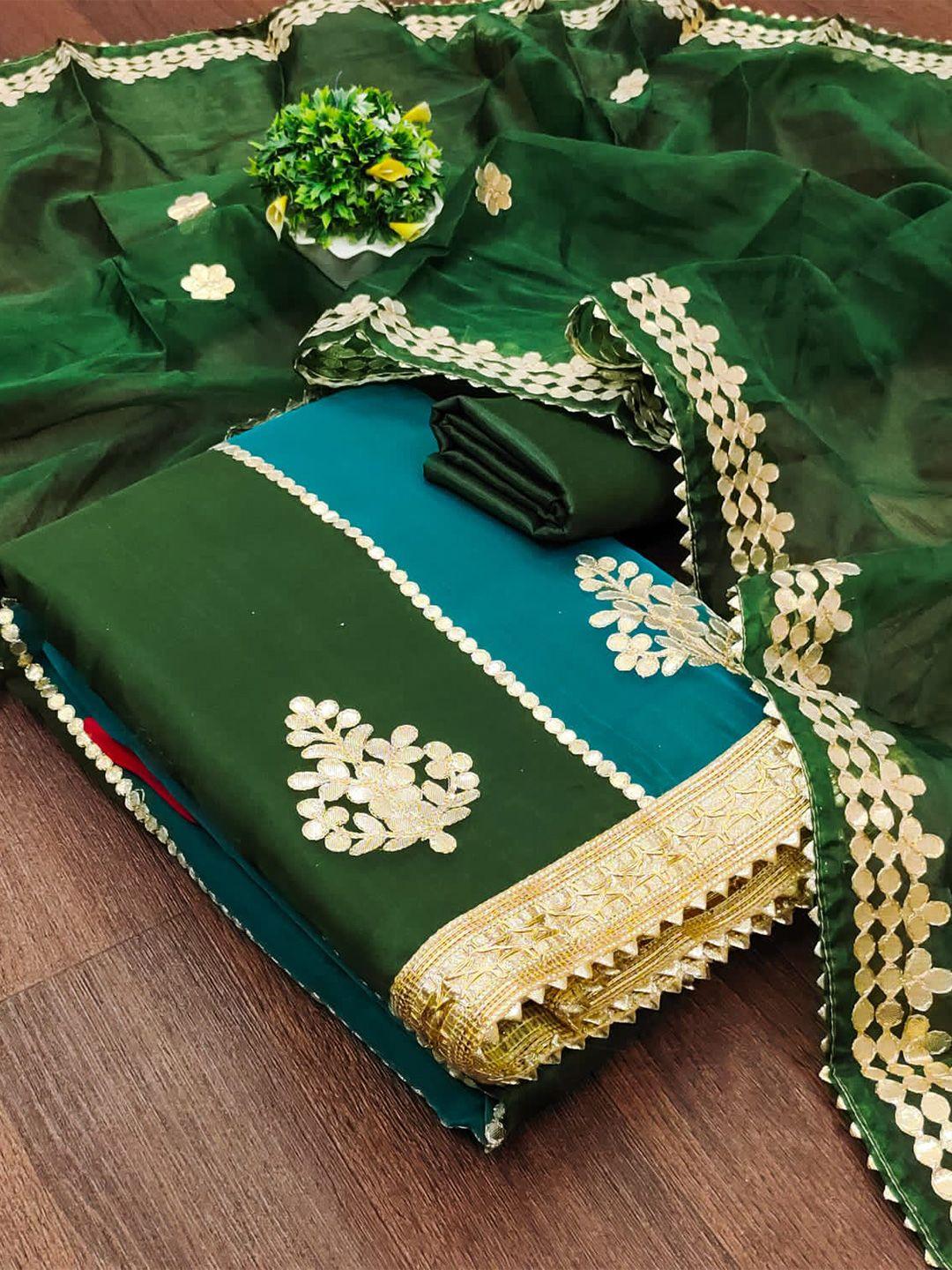 zeepkart floral embroidered organza unstitched dress material