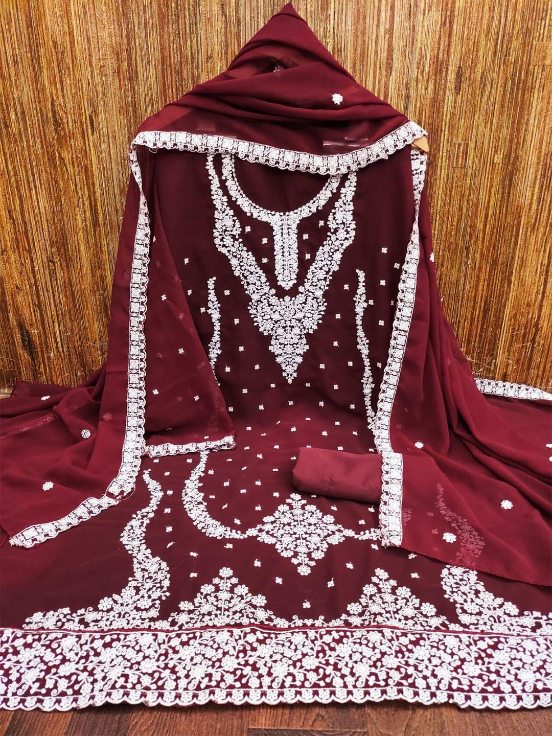 zeepkart floral embroidered unstitched dress material