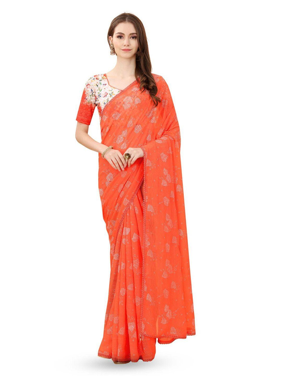 zeepkart floral printed saree