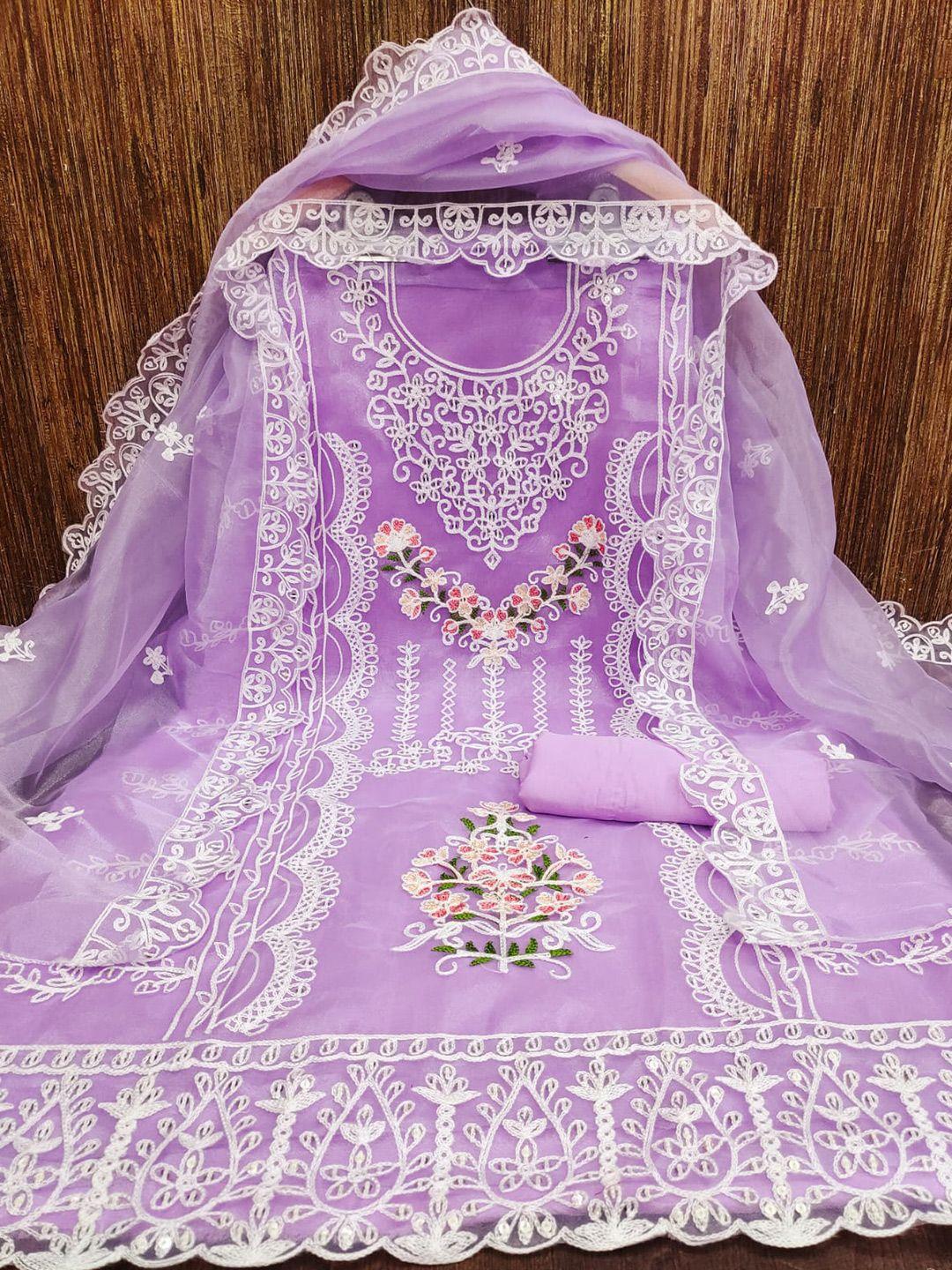 zeepkart floral woven design unstitched dress material