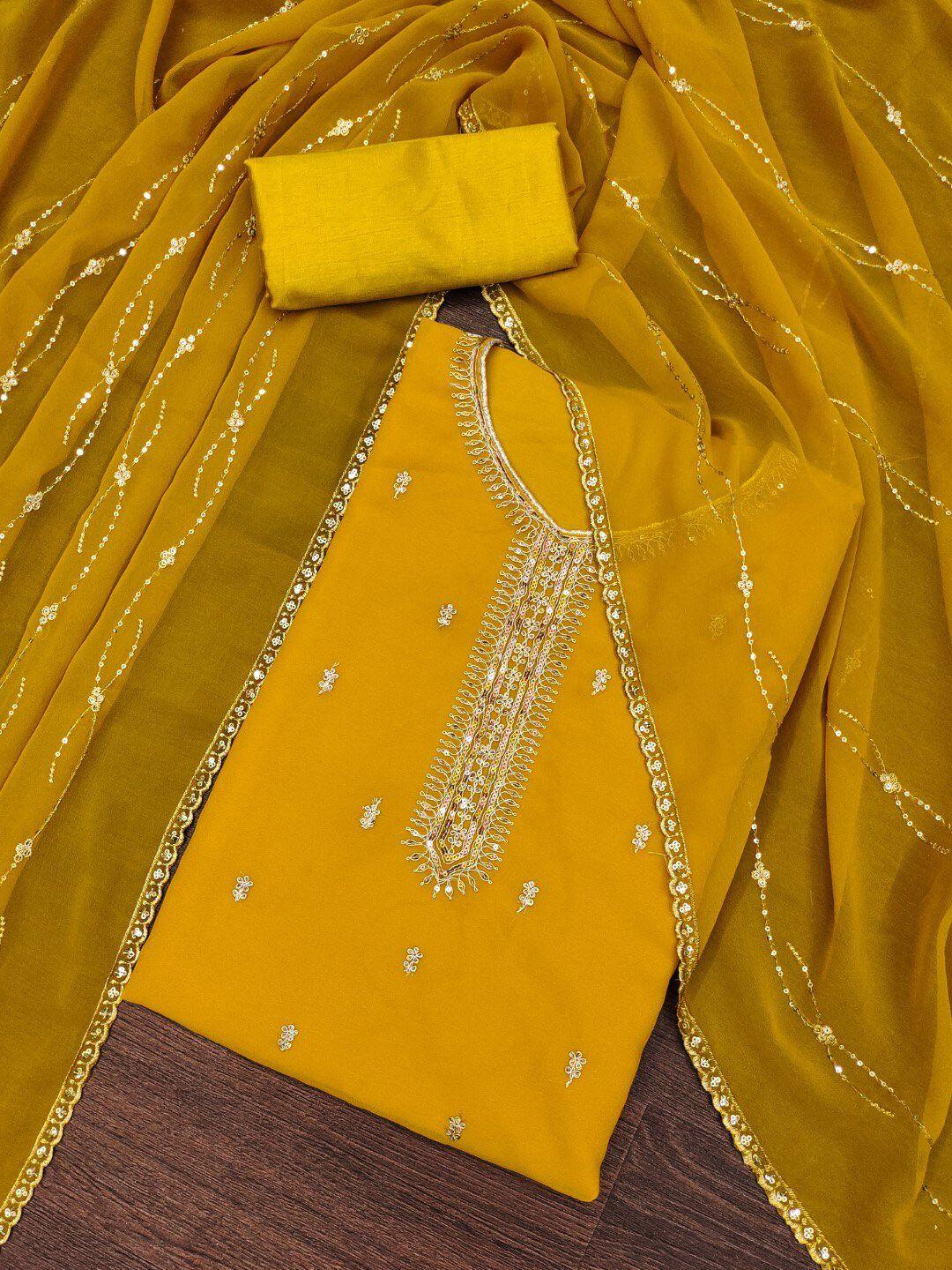 zeepkart gold-toned unstitched dress material