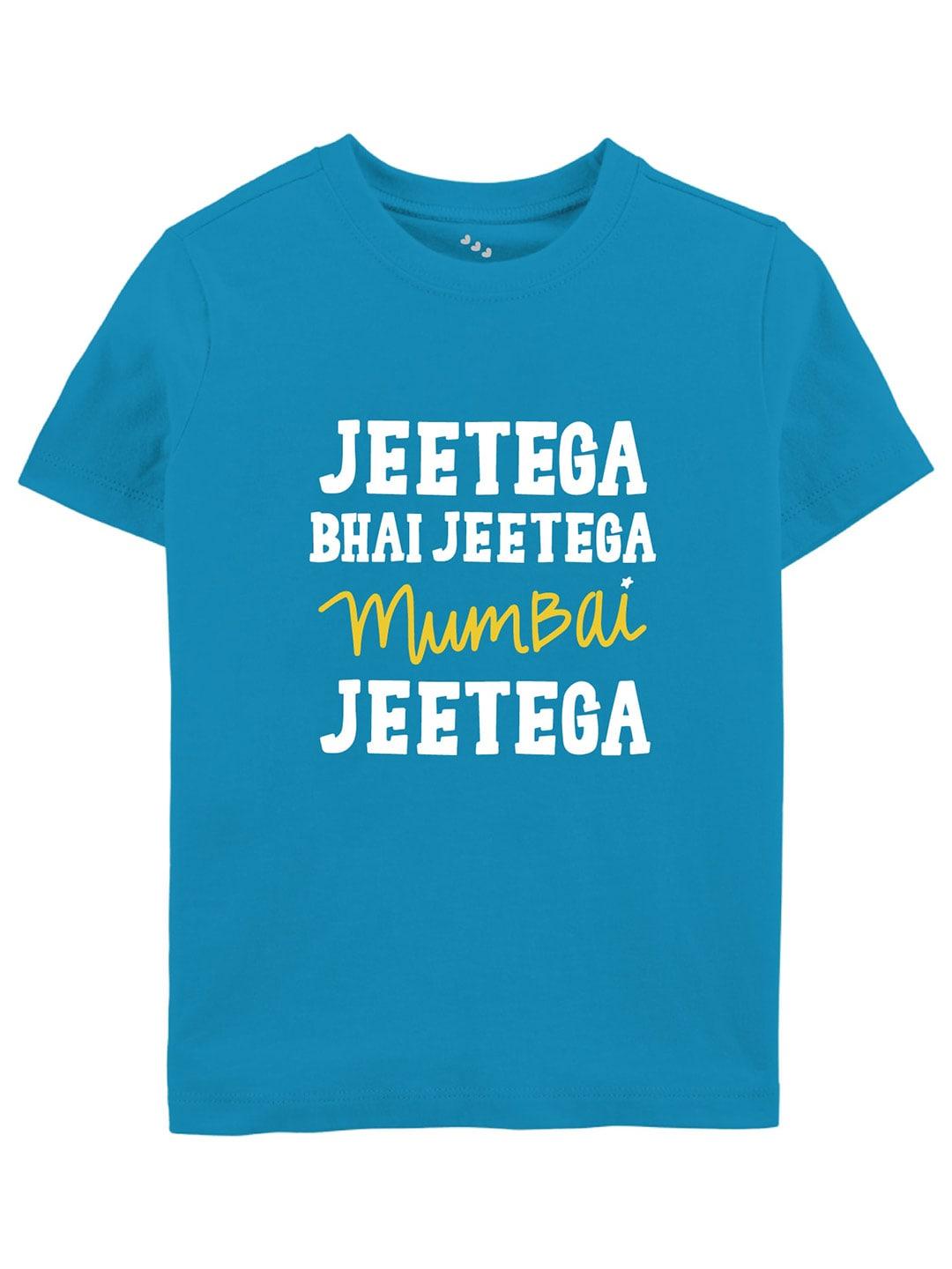 zeezeezoo kids jeetega mumbai mi ipl printed pure cotton t-shirt