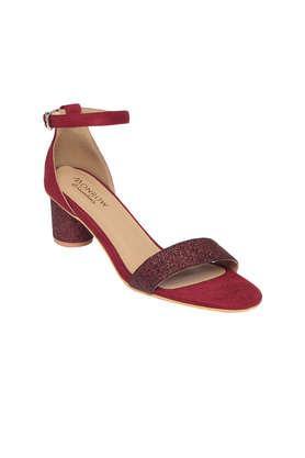 zelda polyurethane slipon women's party wear sandals - red