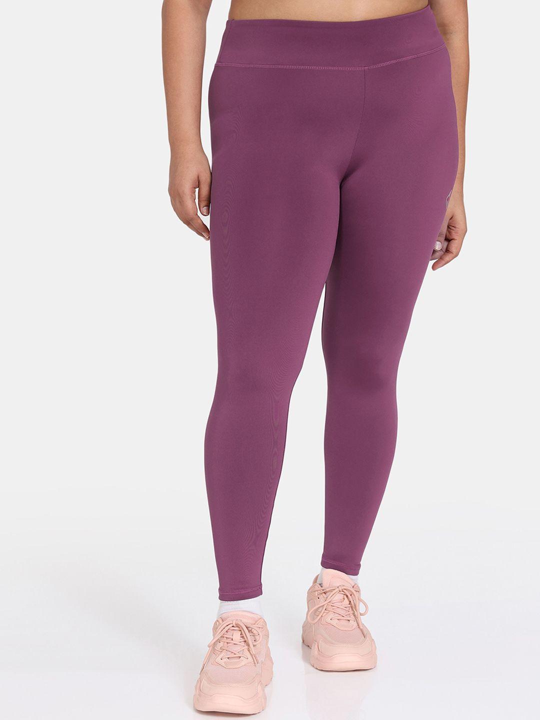 zelocity by zivame plus size moisture-wicking ankle-length gym tights